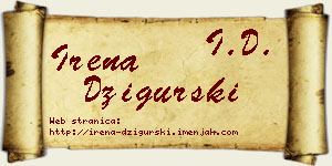 Irena Džigurski vizit kartica